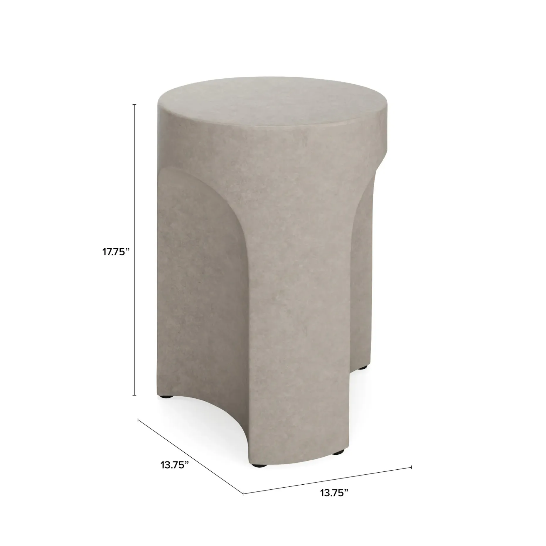 Noah Outdoor Cement Side Table - Gray