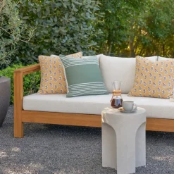 Noah Outdoor Cement Side Table - Gray