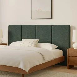 Noel King Headboard - Green Wool Bouclé