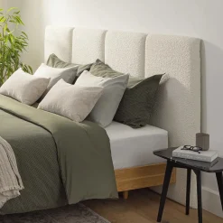 Noel King Headboard - Lunaria White Bouclé