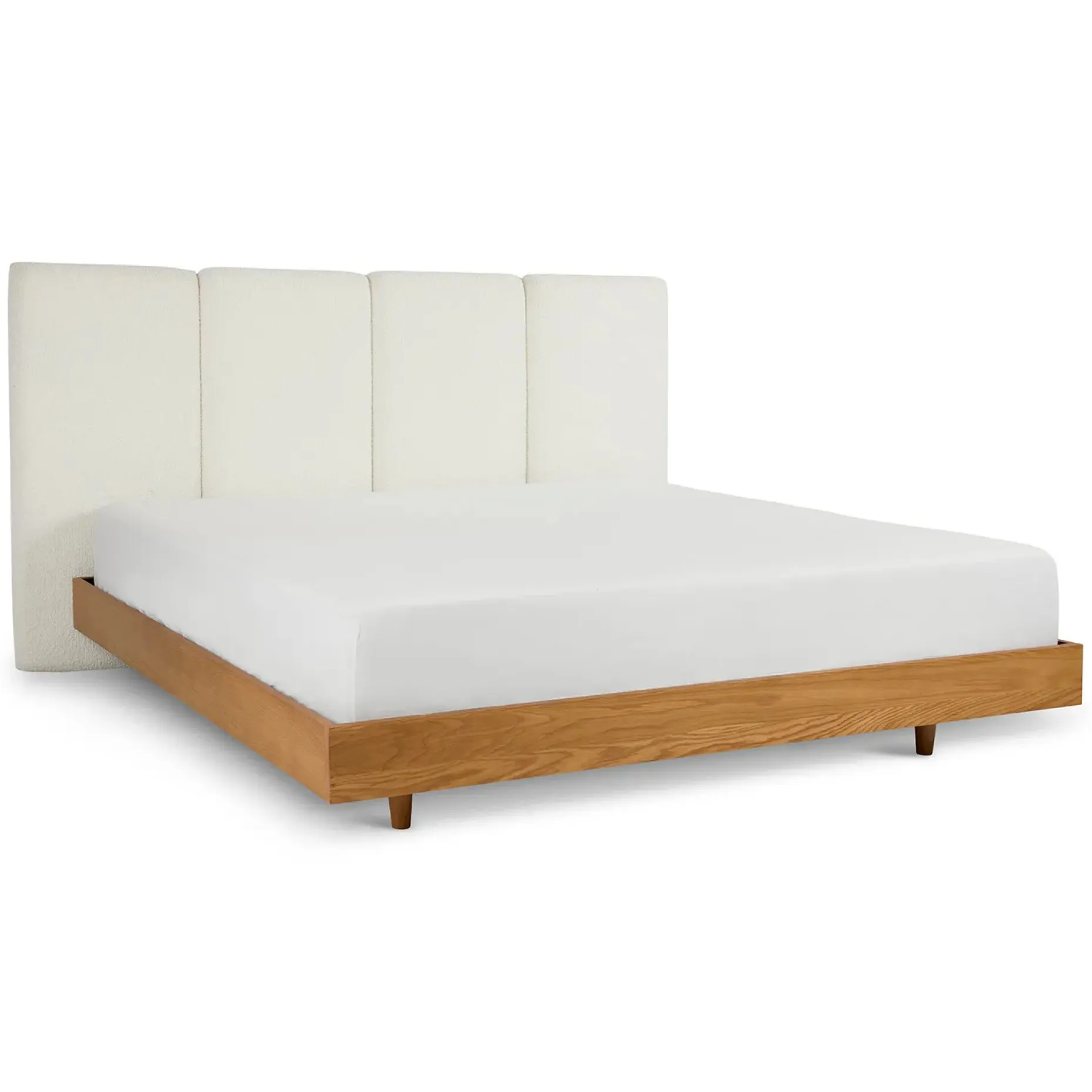 Noel King Headboard - Lunaria White Bouclé