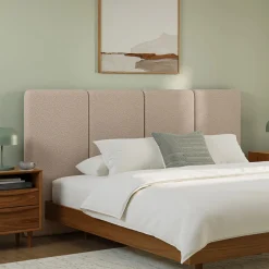 Noel King Headboard - Sandstone Wool Bouclé