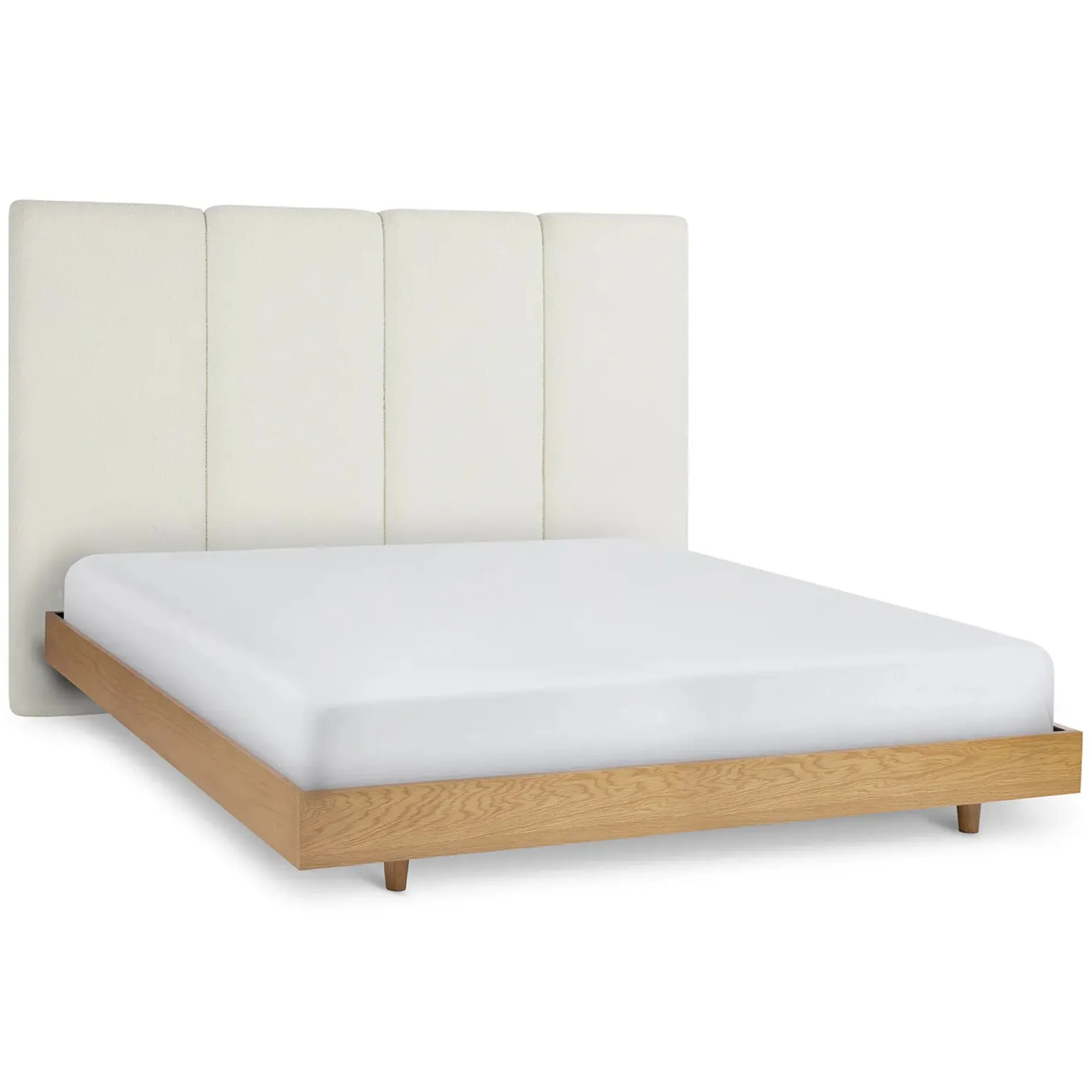 Noel King Tall Headboard - Lunaria White Bouclé