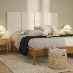 Noel King Tall Headboard - Lunaria White Bouclé