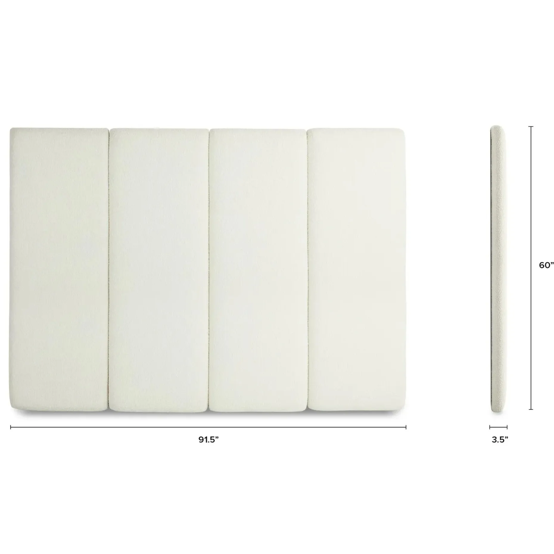 Noel King Tall Headboard - Lunaria White Bouclé