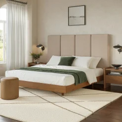 Noel King Tall Headboard - Sandstone Wool Bouclé