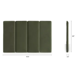 Noel King Tall Velvet Headboard - Hale Fir Green