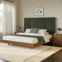 Noel King Tall Velvet Headboard - Hale Fir Green