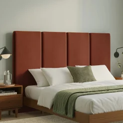 Noel King Tall Velvet Headboard - Hale Rust