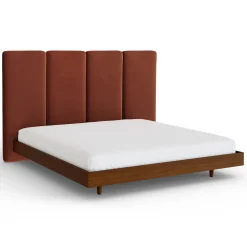 Noel King Tall Velvet Headboard - Hale Rust