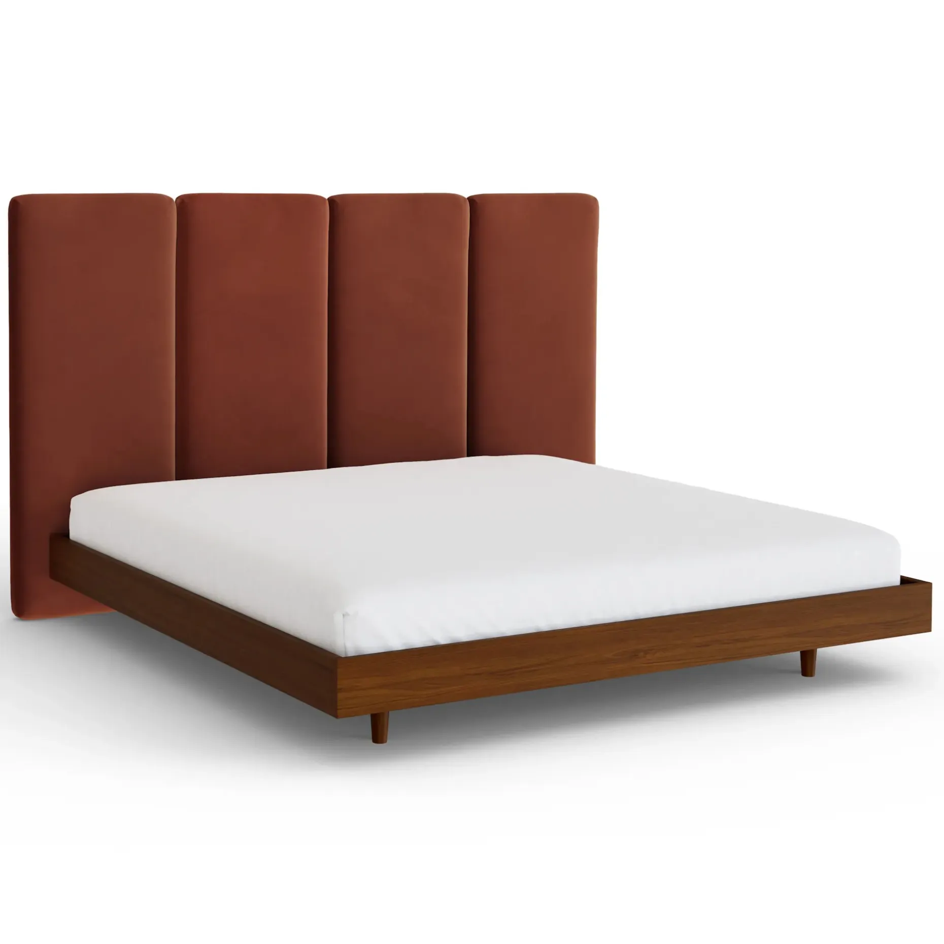 Noel King Tall Velvet Headboard - Hale Rust