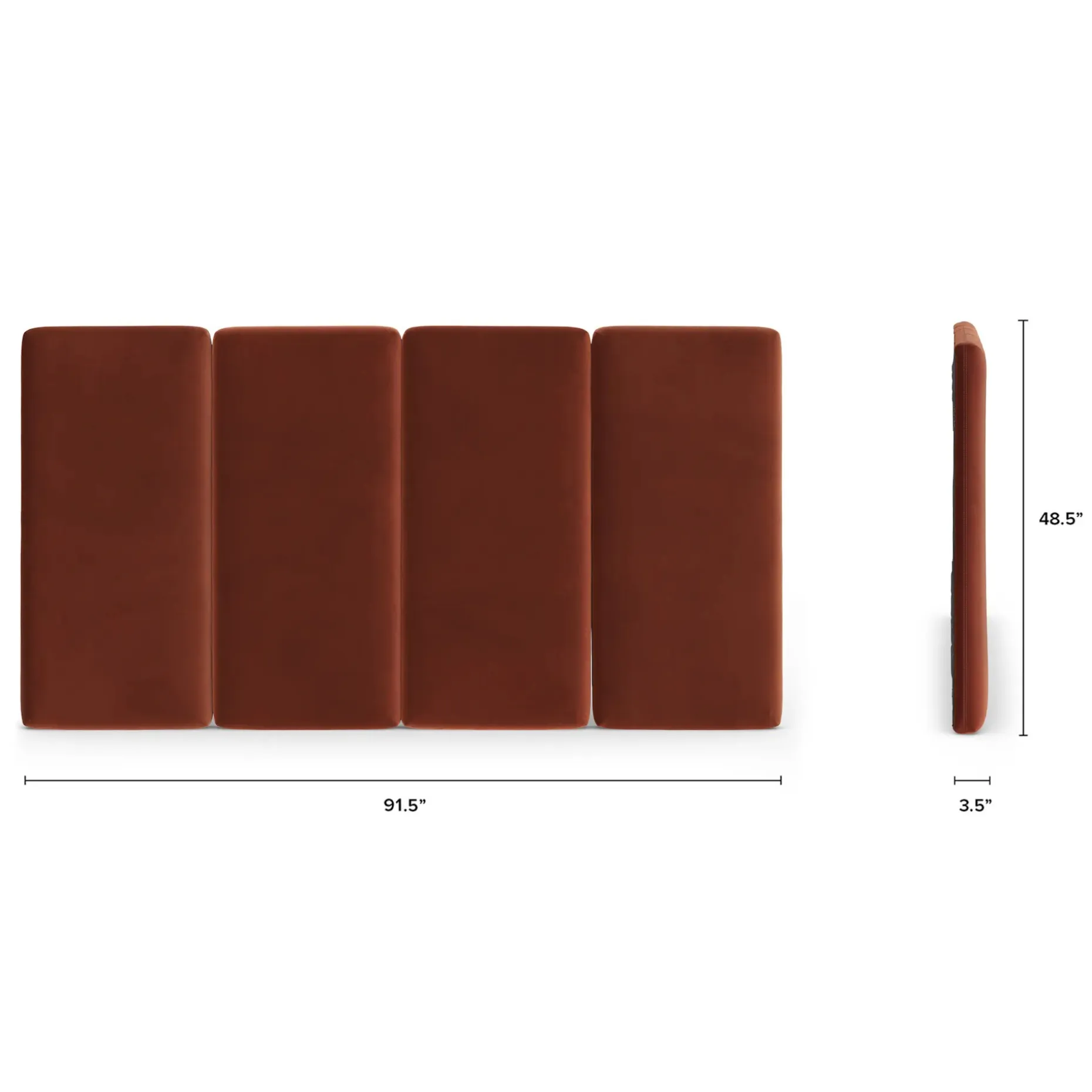 Noel King Velvet Headboard - Hale Rust