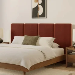 Noel King Velvet Headboard - Hale Rust