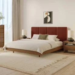 Noel King Velvet Headboard - Hale Rust