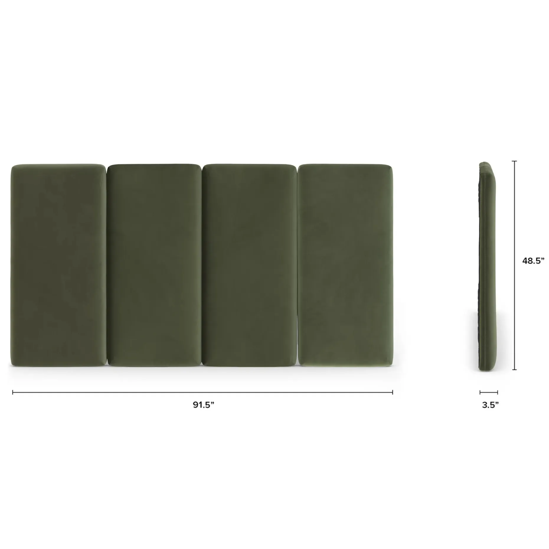 Noel King Velvet Headboard - Hale Fir Green