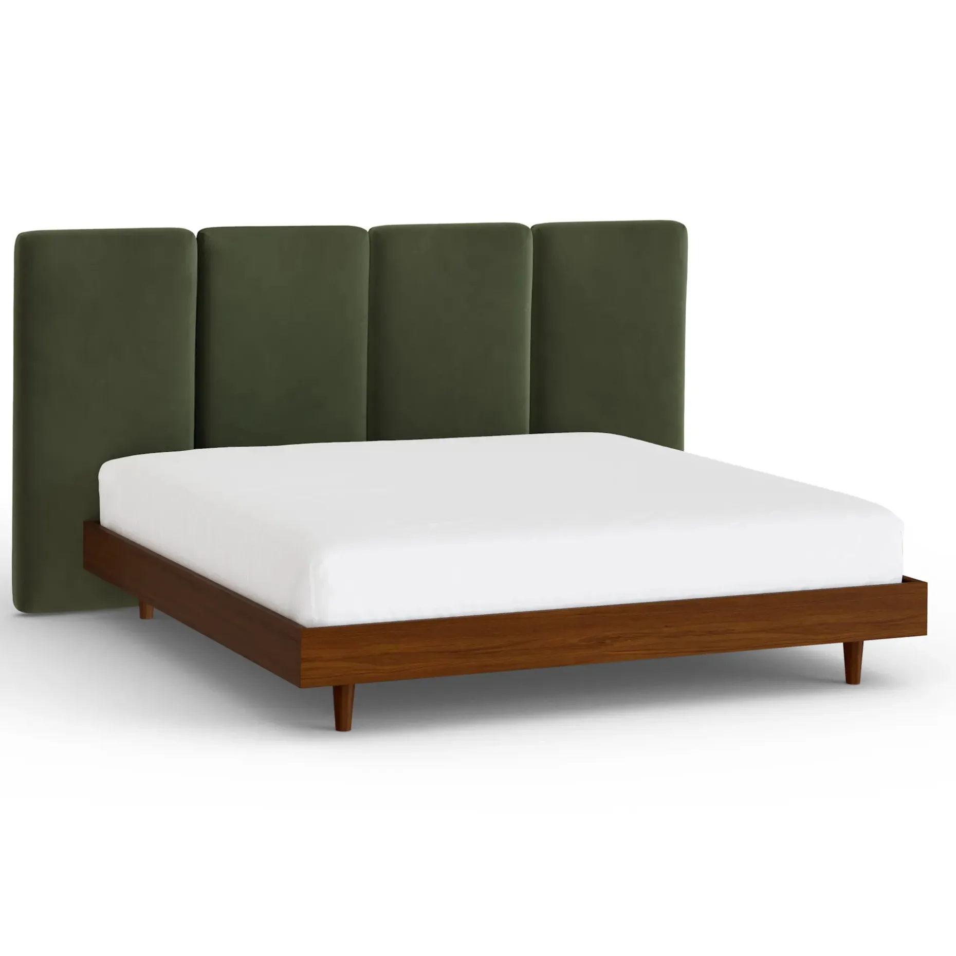 Noel King Velvet Headboard - Hale Fir Green