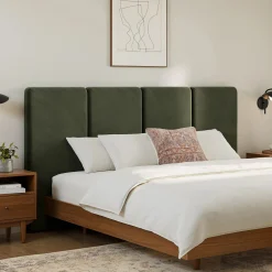 Noel King Velvet Headboard - Hale Fir Green