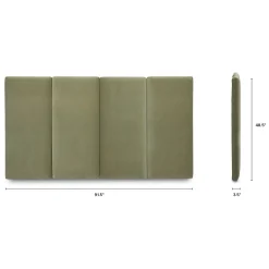 Noel King Velvet Headboard - Plush Pacific Sage
