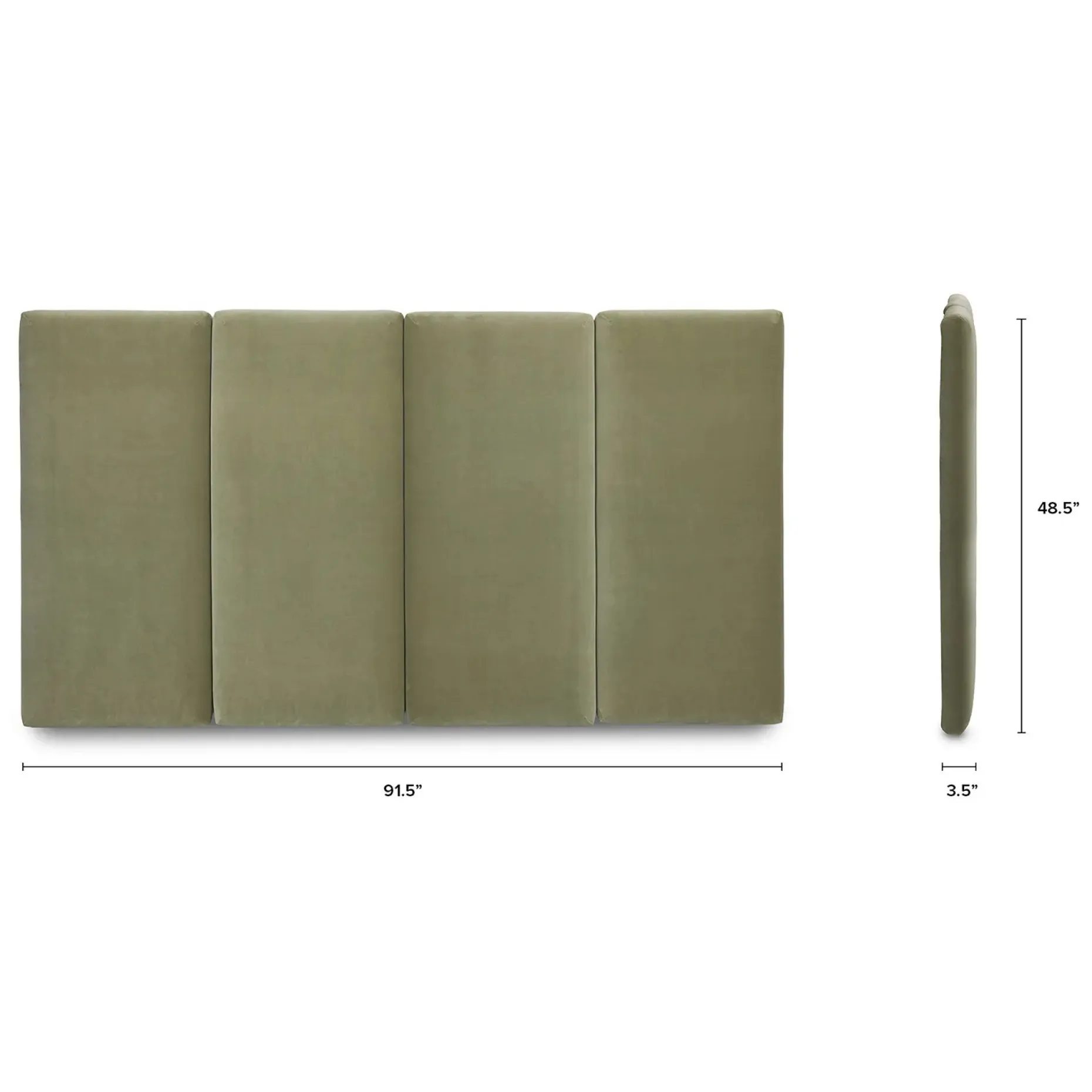 Noel King Velvet Headboard - Plush Pacific Sage