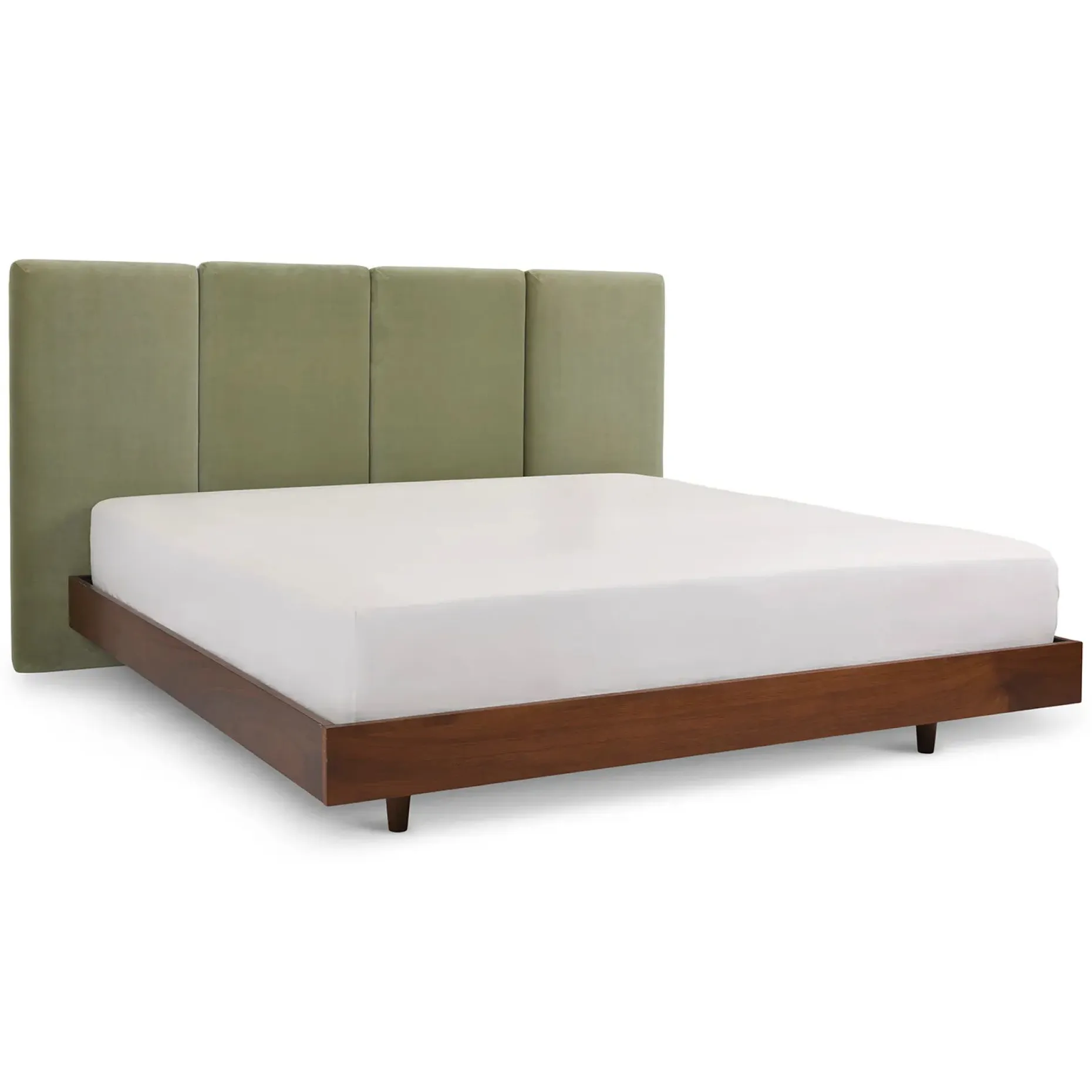 Noel King Velvet Headboard - Plush Pacific Sage