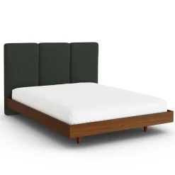 Noel Queen Headboard - Green Wool Bouclé