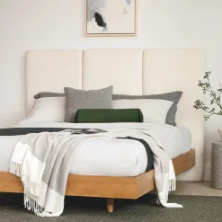 Noel Queen Headboard - Lunaria White Bouclé