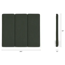 Noel Queen Tall Headboard - Green Wool Bouclé