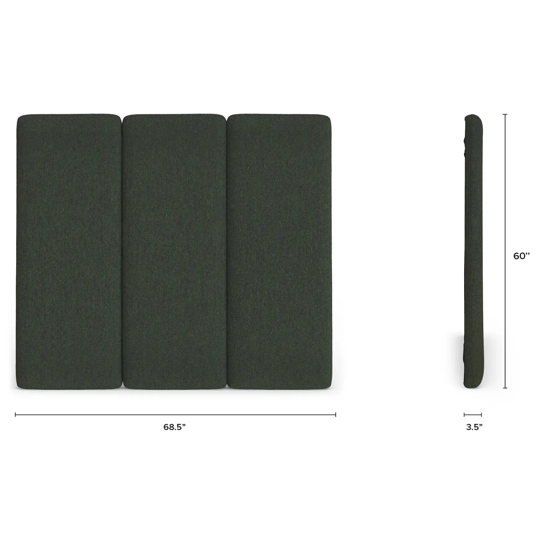 Noel Queen Tall Headboard - Green Wool Bouclé