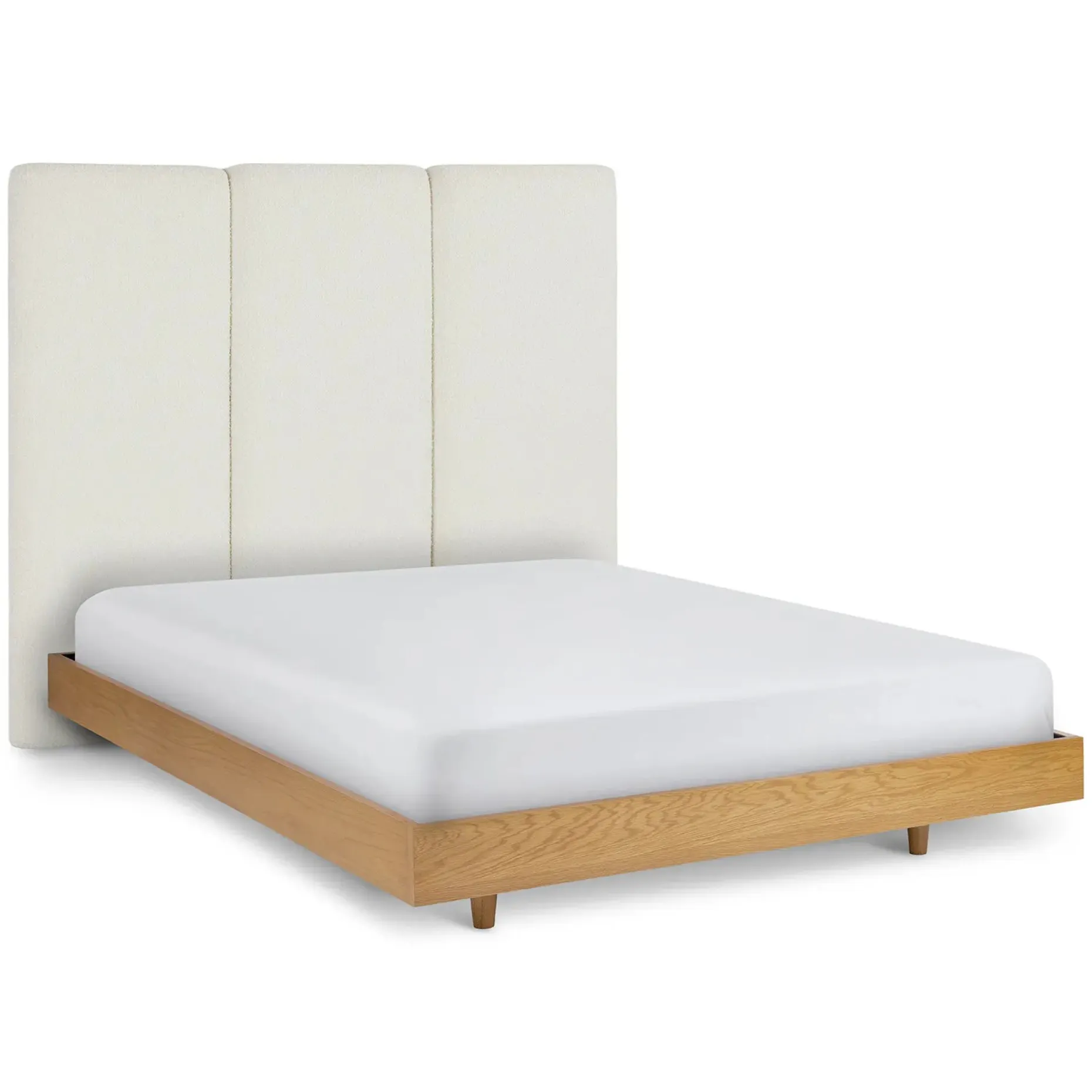 Noel Queen Tall Headboard - Lunaria White Bouclé