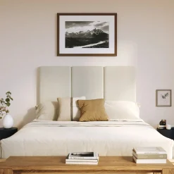 Noel Queen Tall Headboard - Lunaria White Bouclé