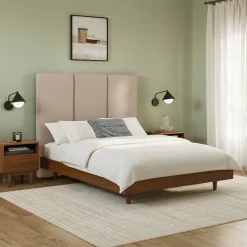 Noel Queen Tall Headboard - Sandstone Wool Bouclé