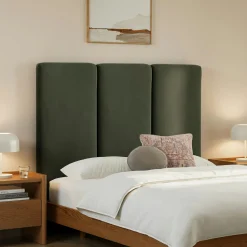 Noel Queen Tall Velvet Headboard - Hale Fir Green
