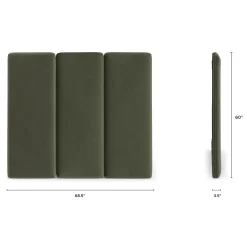 Noel Queen Tall Velvet Headboard - Hale Fir Green