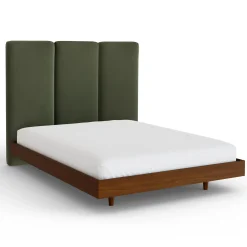 Noel Queen Tall Velvet Headboard - Hale Fir Green