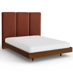 Noel Queen Tall Velvet Headboard - Hale Rust