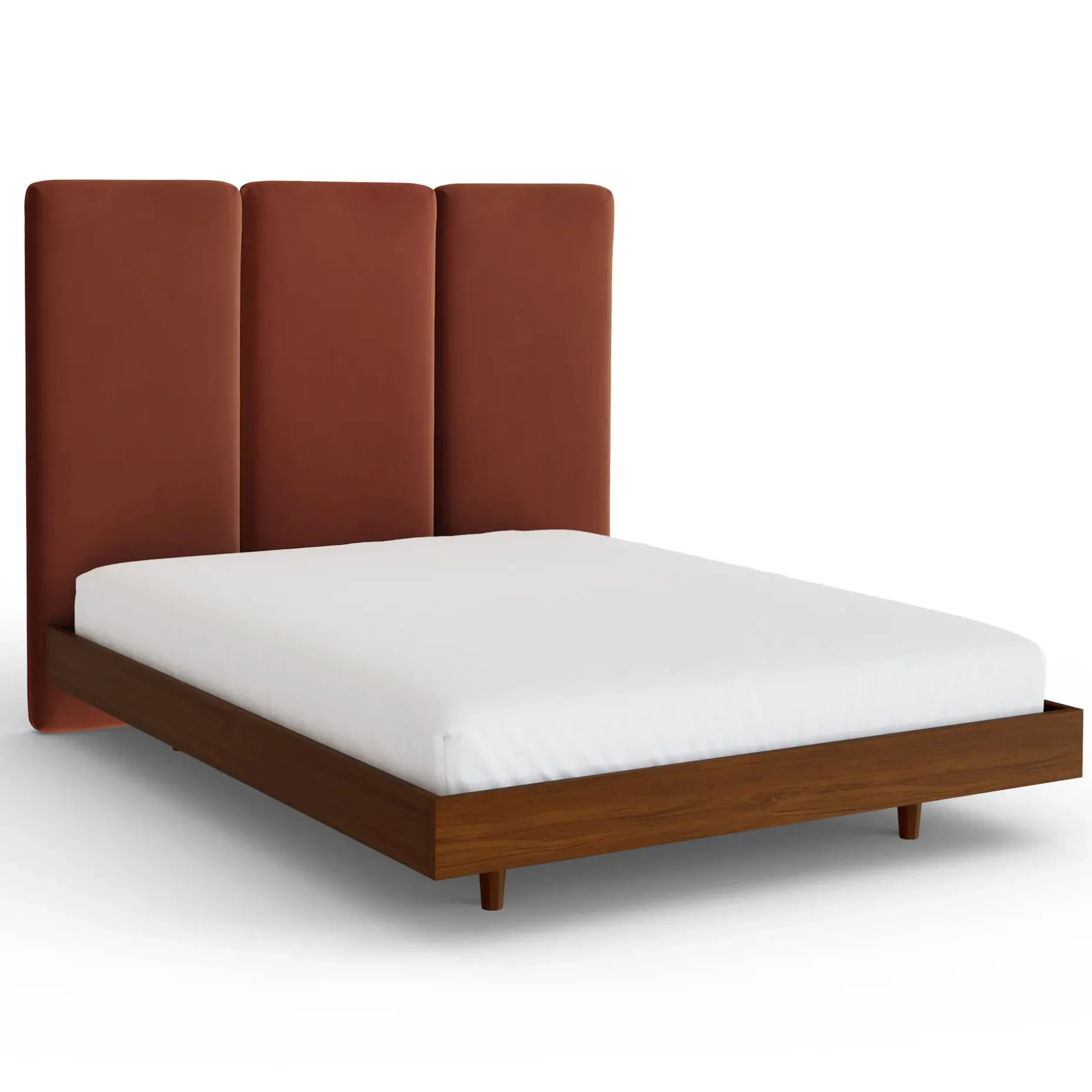 Noel Queen Tall Velvet Headboard - Hale Rust