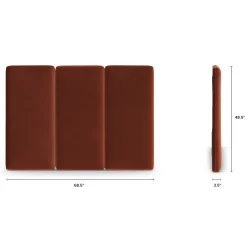 Noel Queen Velvet Headboard - Hale Rust