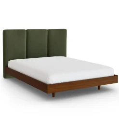 Noel Queen Velvet Headboard - Hale Fir Green