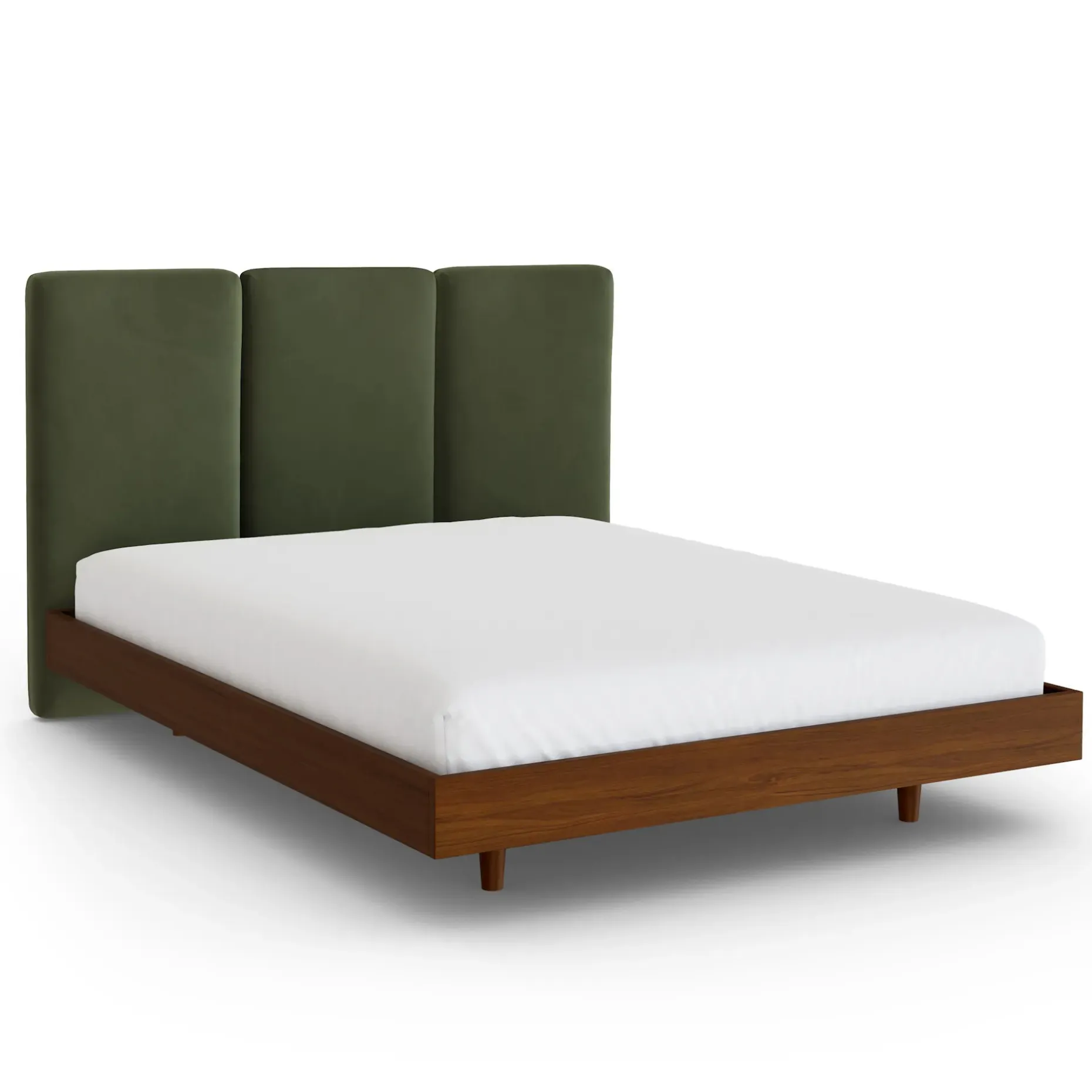 Noel Queen Velvet Headboard - Hale Fir Green
