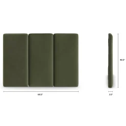Noel Queen Velvet Headboard - Hale Fir Green
