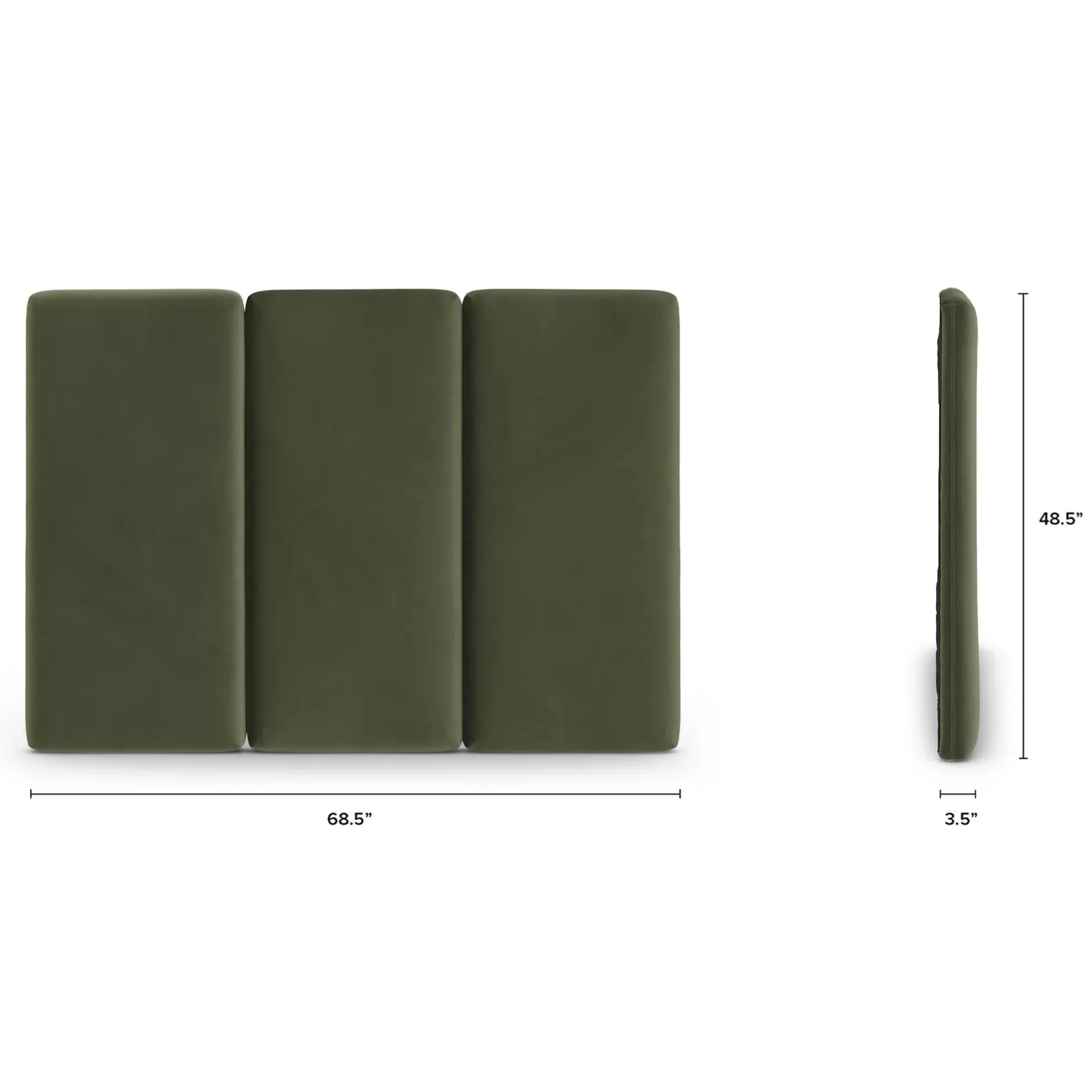 Noel Queen Velvet Headboard - Hale Fir Green