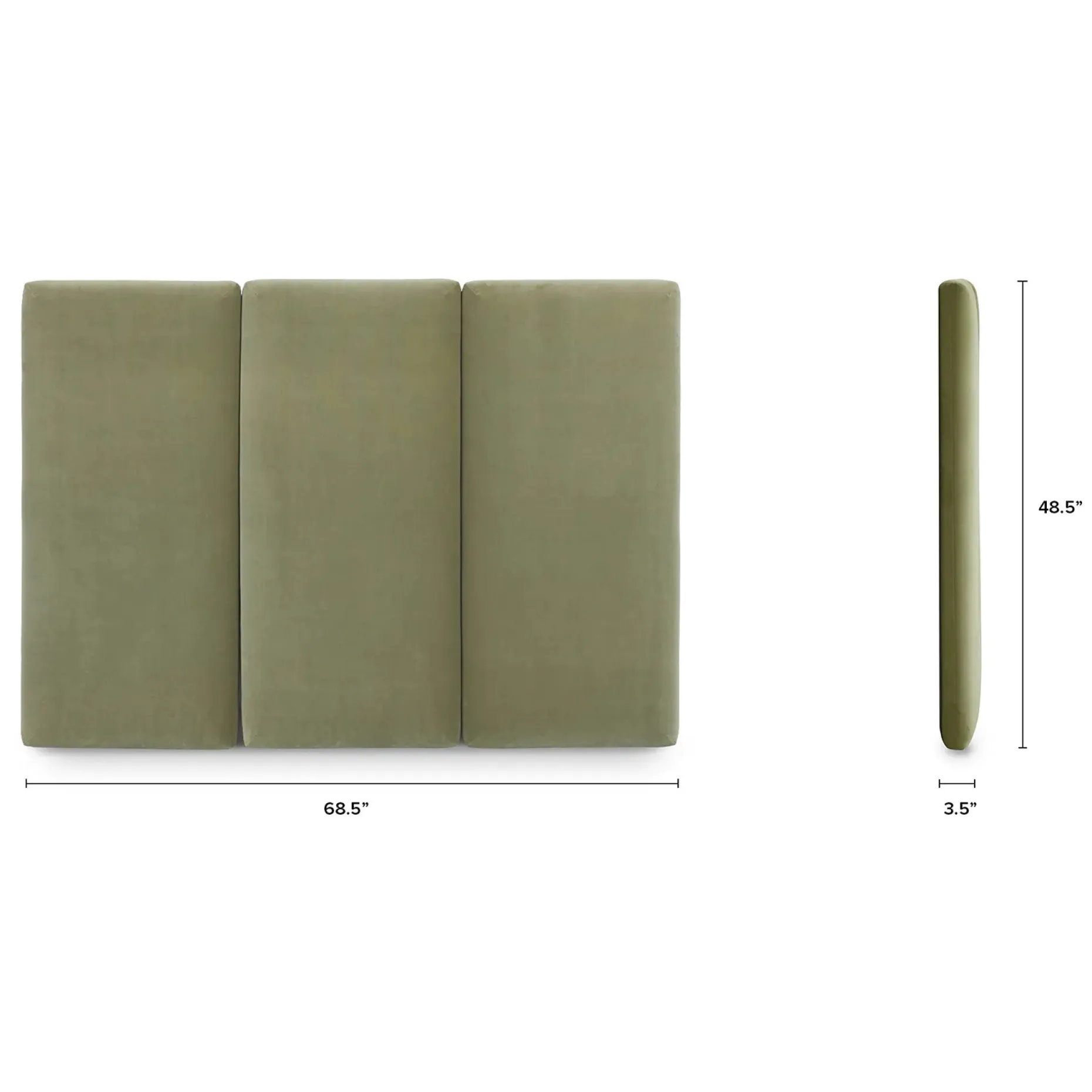 Noel Queen Velvet Headboard - Plush Pacific Sage