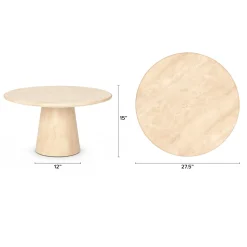 Noemi 27.5" Travertine Coffee Table