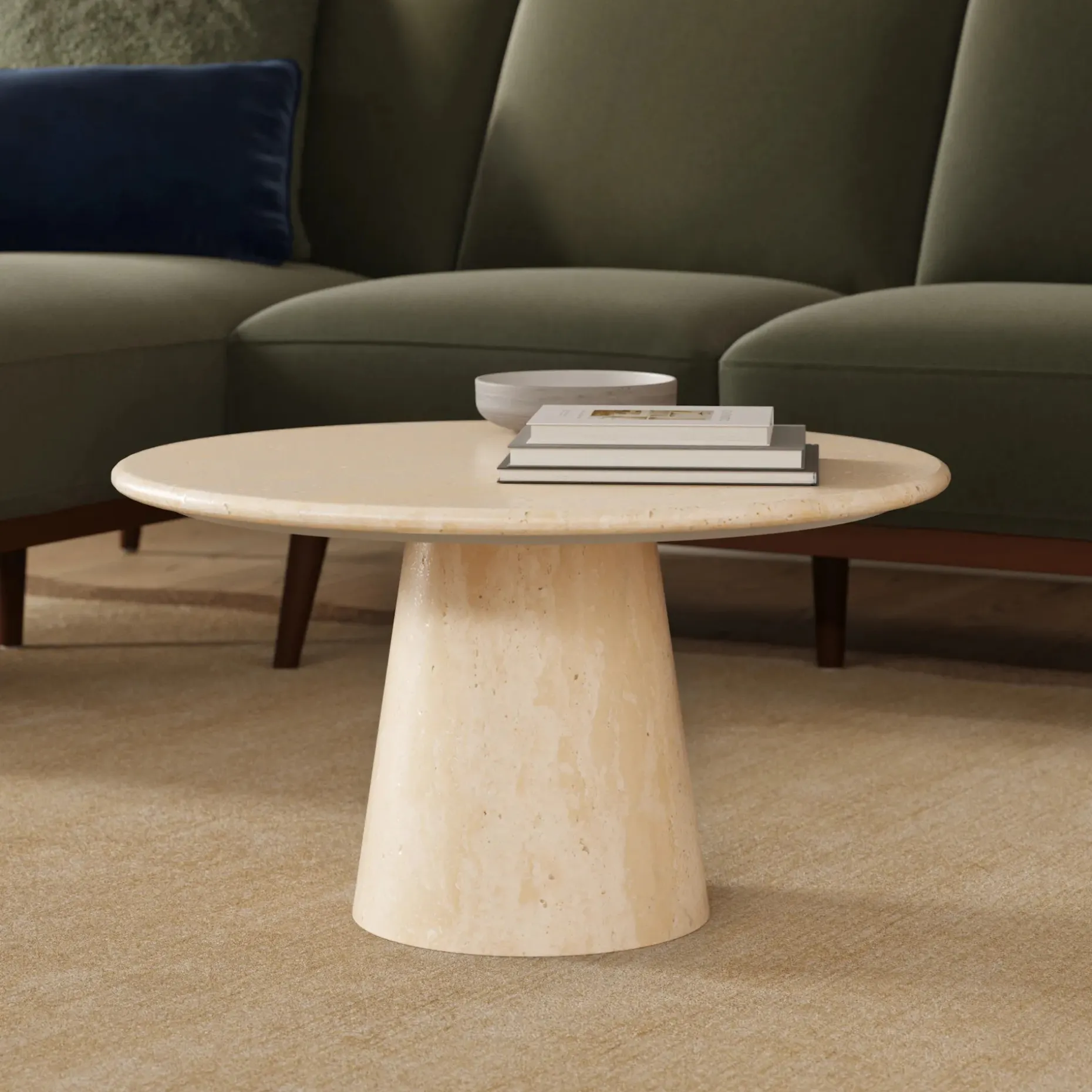 Noemi 27.5" Travertine Coffee Table