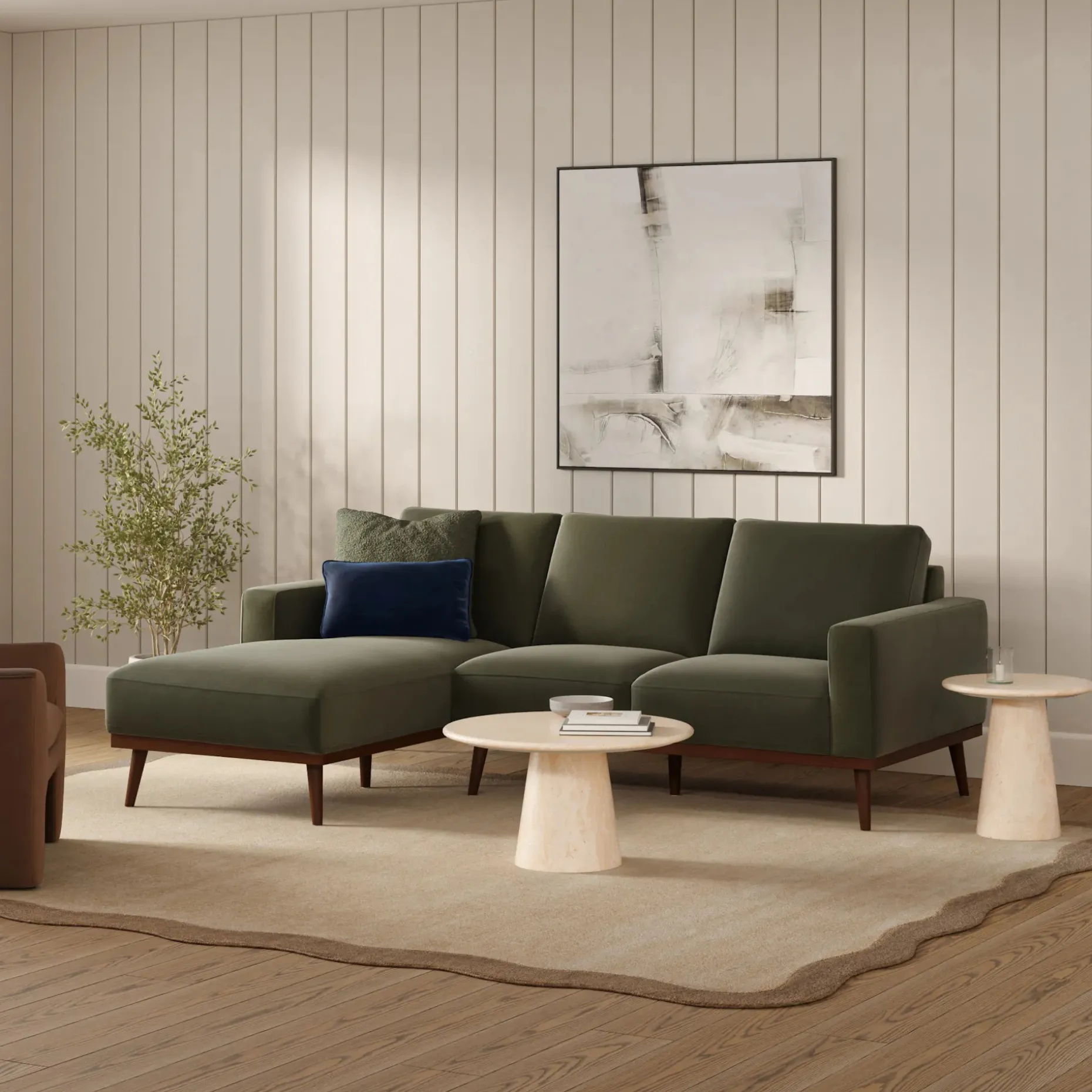 Noemi Travertine Side Table