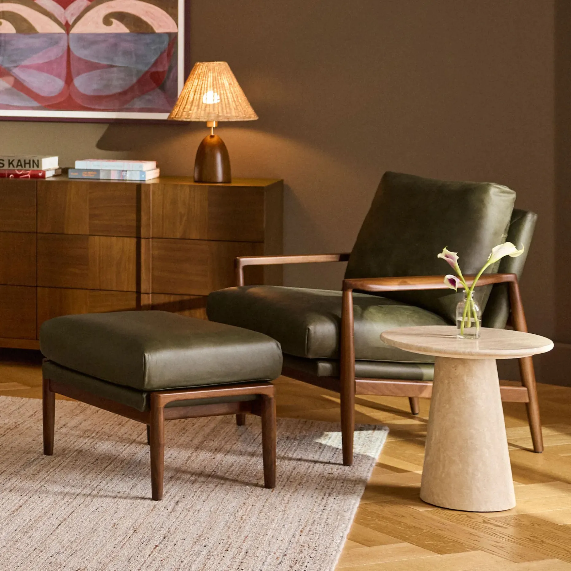 Noemi Travertine Side Table