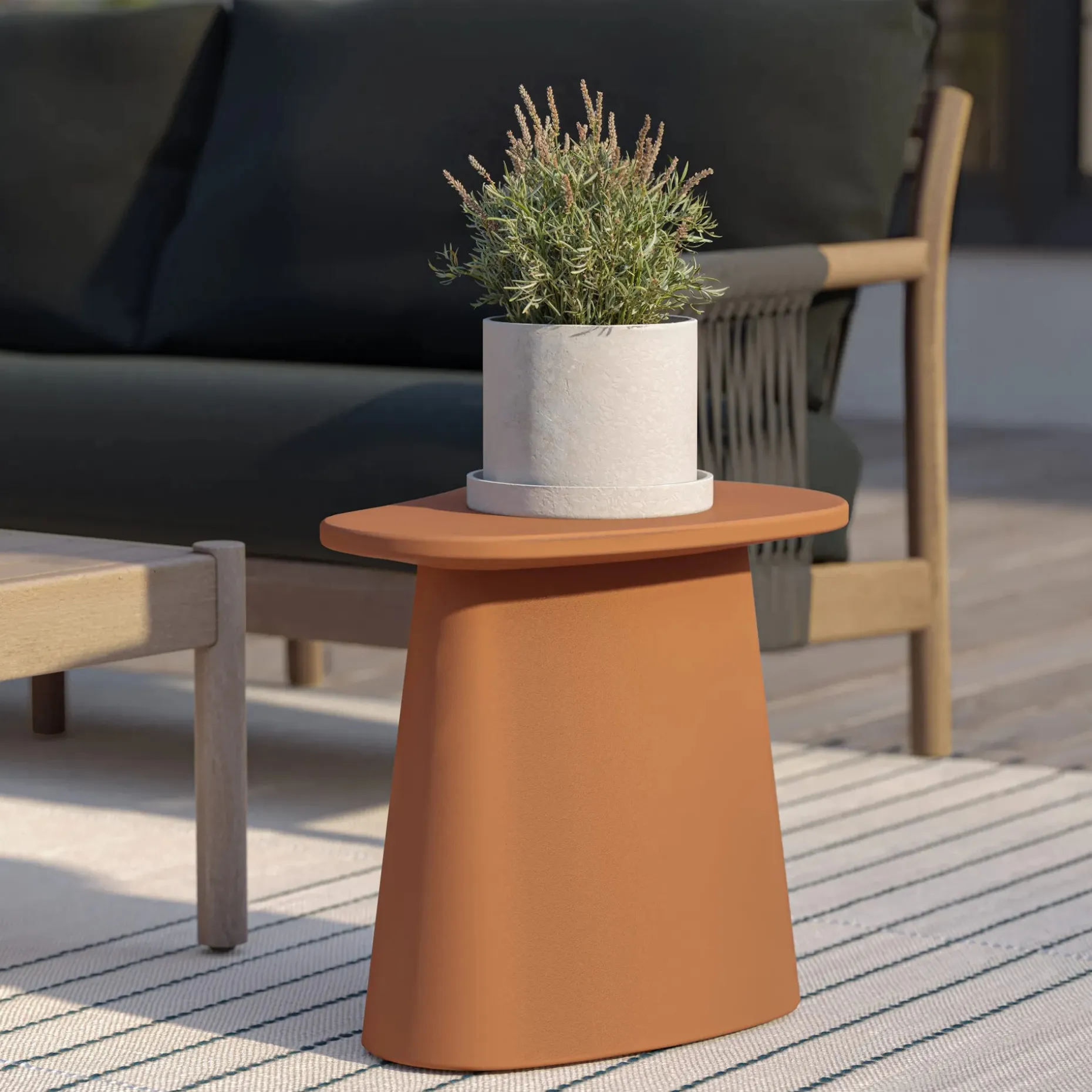 Noora Outdoor Side Table - Ochre Brown