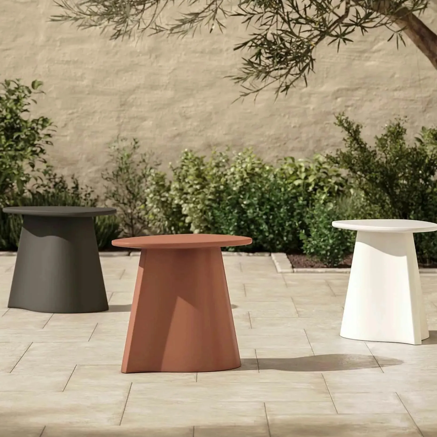 Noora Outdoor Side Table - Ochre Brown