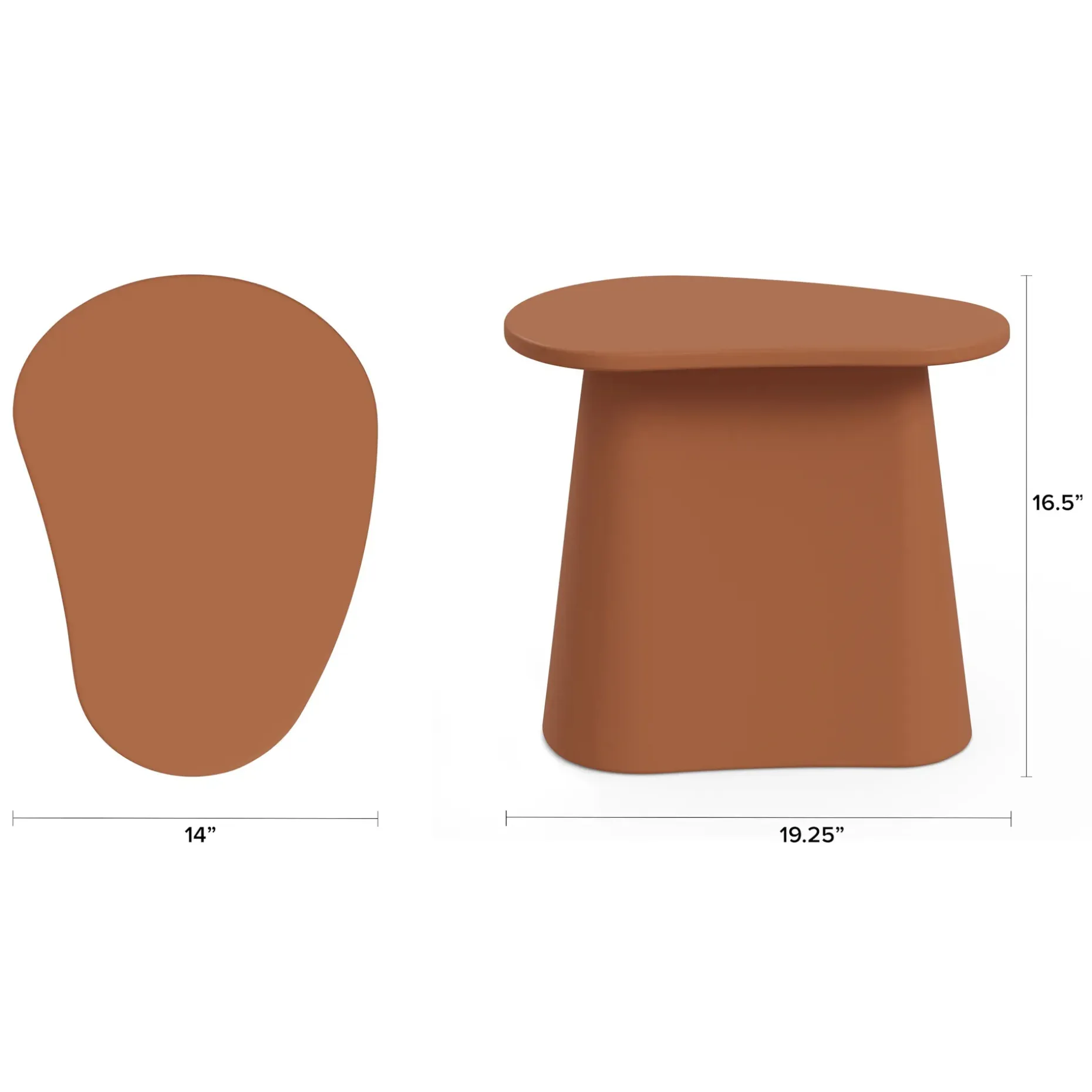 Noora Outdoor Side Table - Ochre Brown