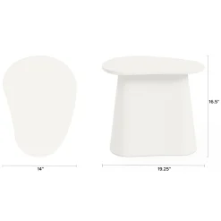 Noora Outdoor Side Table - White
